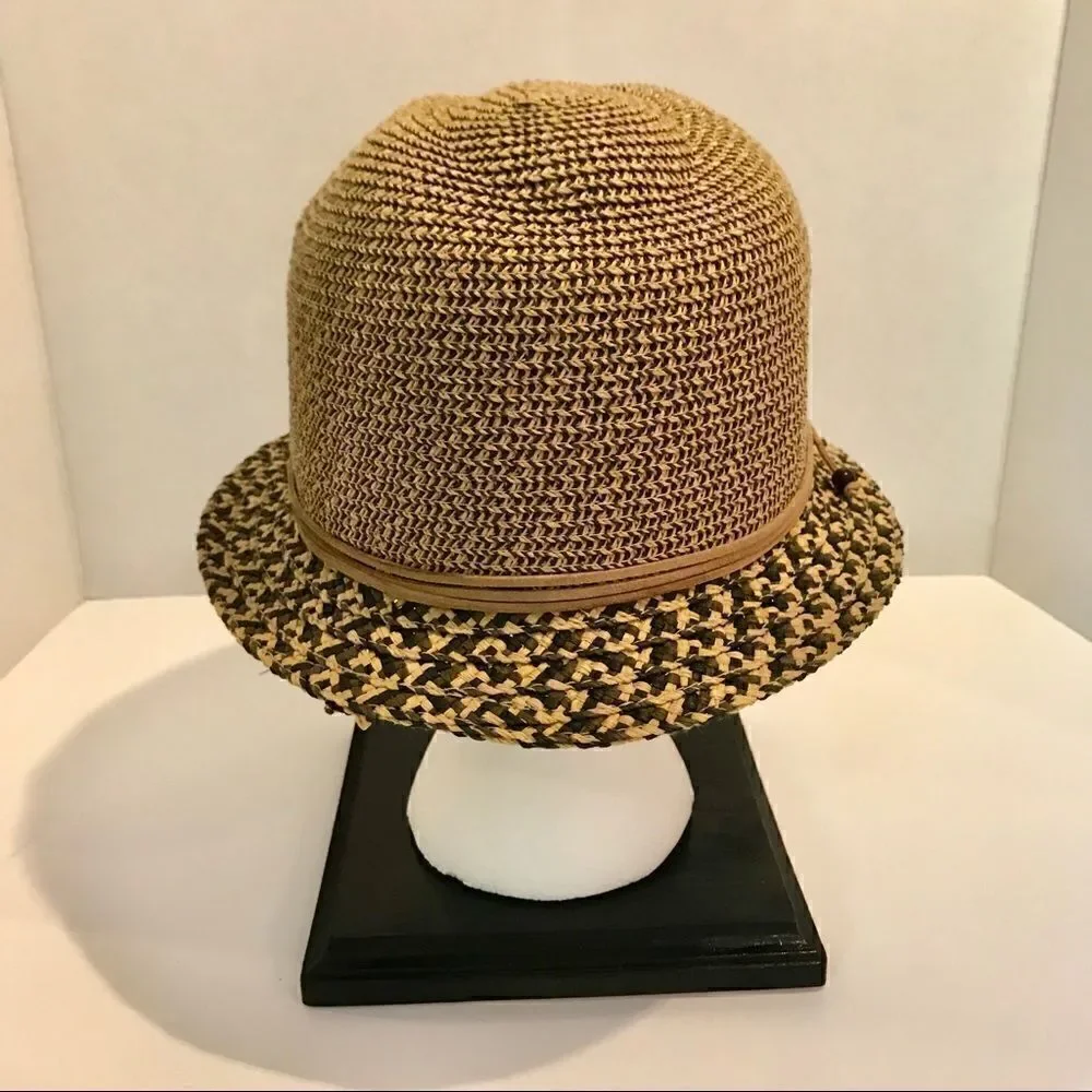 New! Nine West Straw Hat With Leather String
